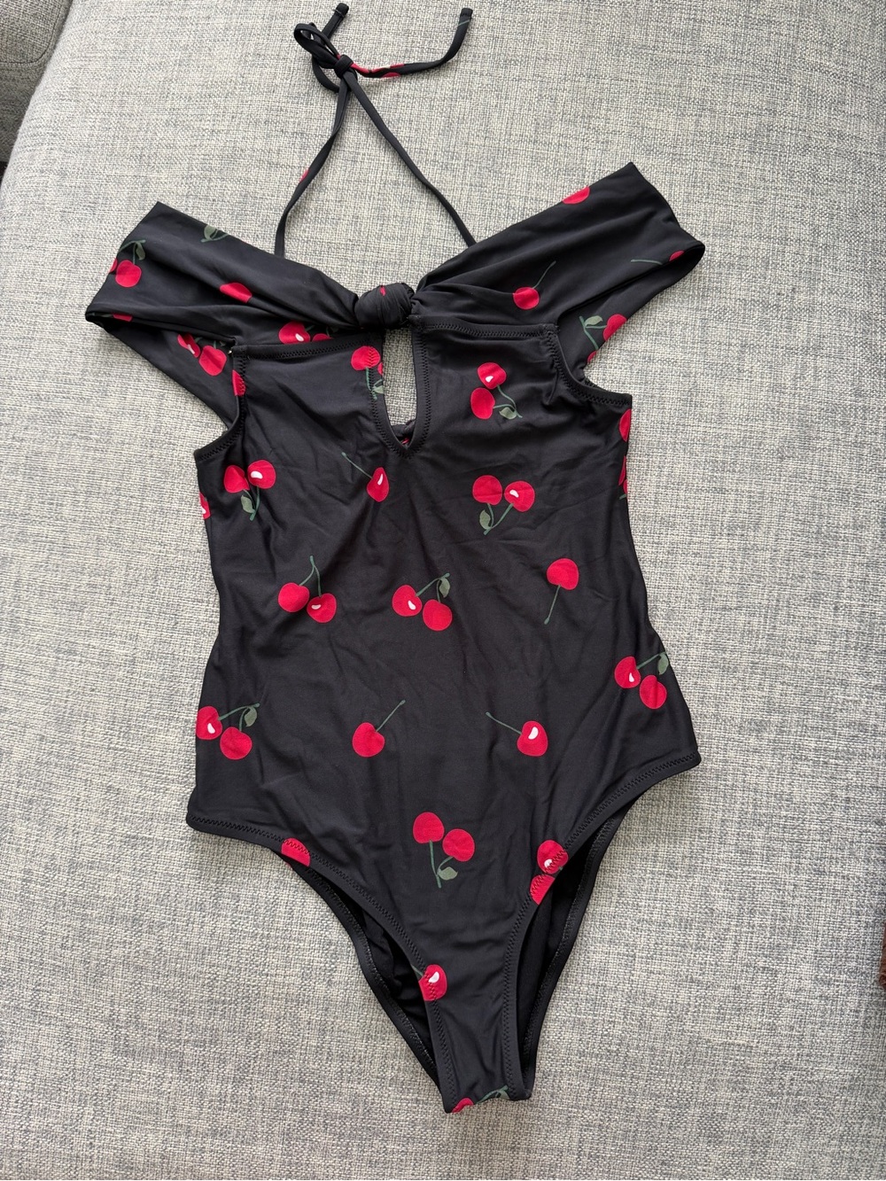 Guess Woman’s Black Cherry Print One-Piece Swimsuit
